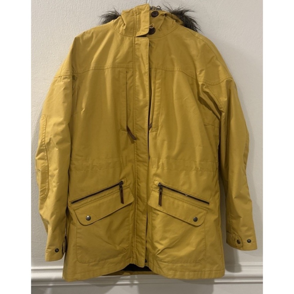 Columbia Omni-Heat Interchange Womens XL 3-in-1 Fur Hooded Long‎ Coat Yellow